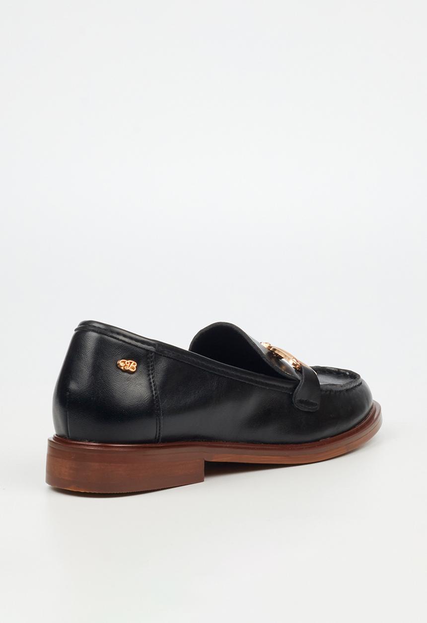 Miss Black - Sasko 2 penny moc loafer - black