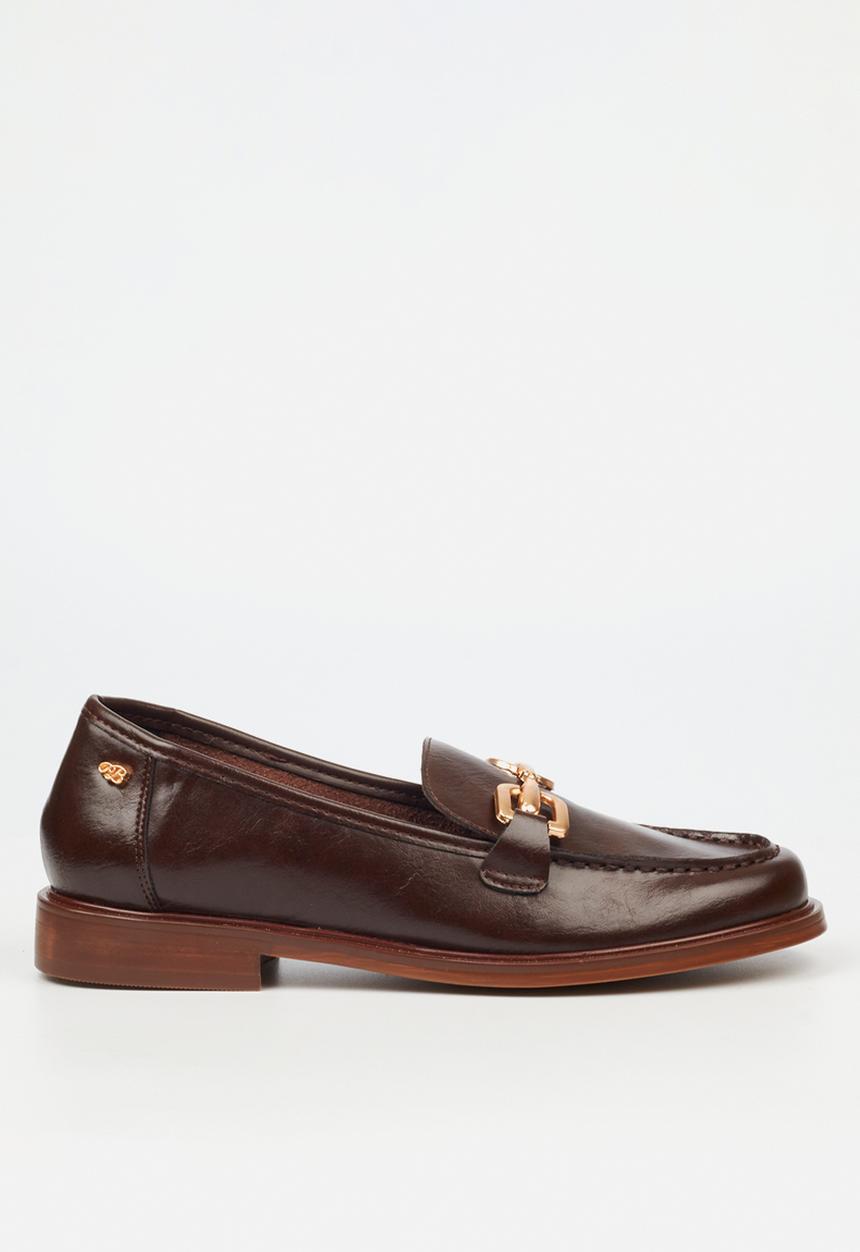 Miss Black - Sasko 2 penny moc loafer - chocolate