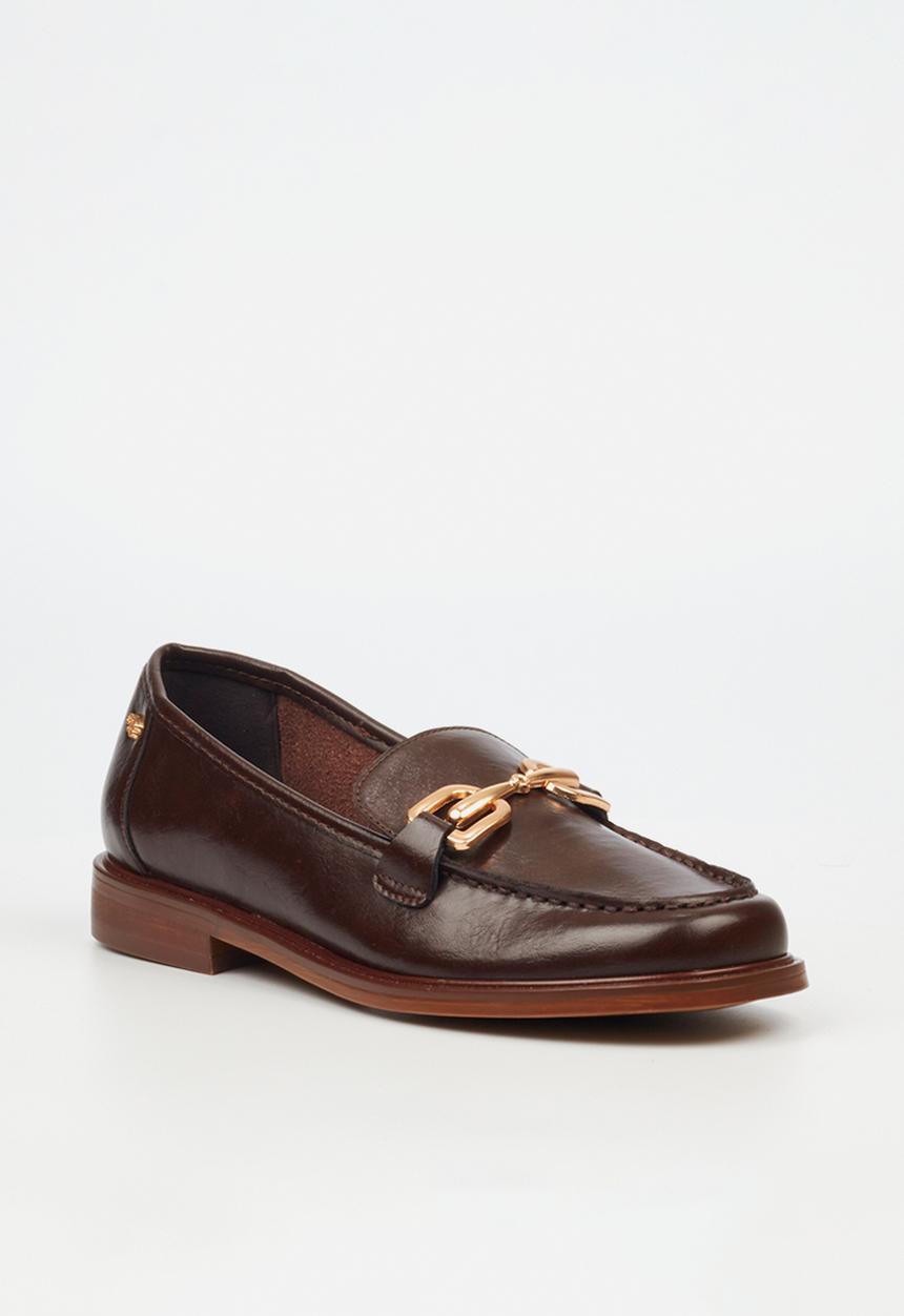 Miss Black - Sasko 2 penny moc loafer - chocolate