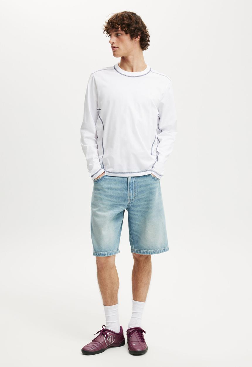 Cotton On - Baggy Denim Short - Satellite Blue