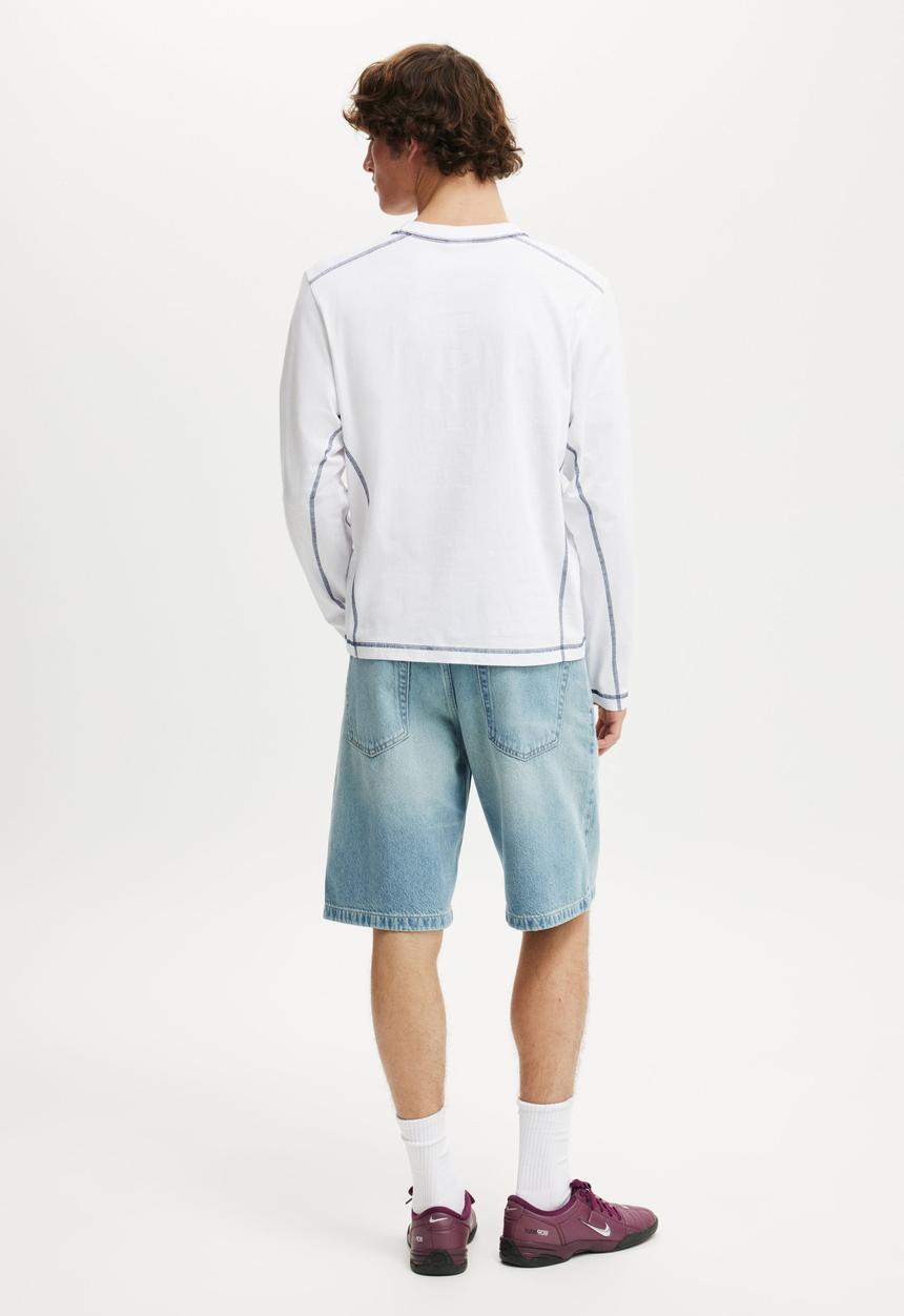 Cotton On - Baggy Denim Short - Satellite Blue