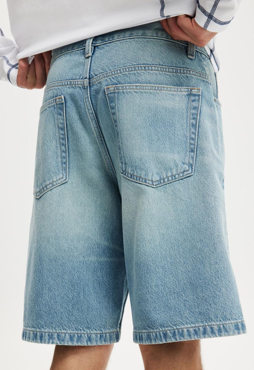 Cotton On - Baggy Denim Short - Satellite Blue