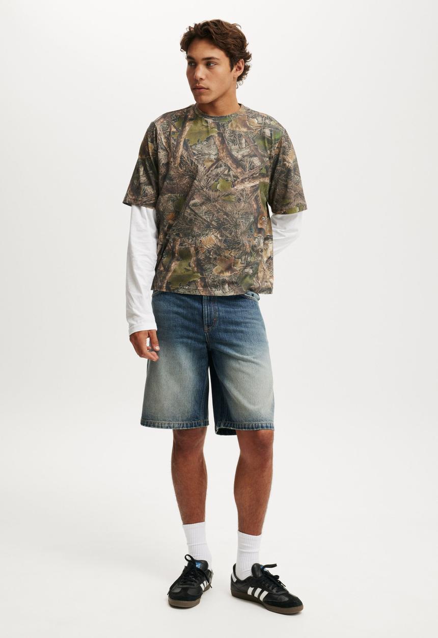 Baggy Denim Short - Static Blue