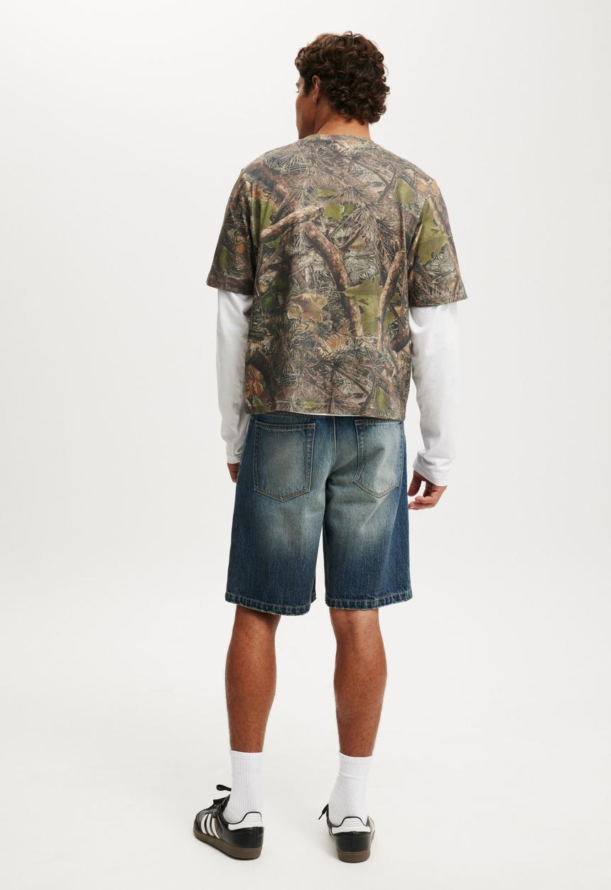 Cotton On - Baggy Denim Short - Static Blue