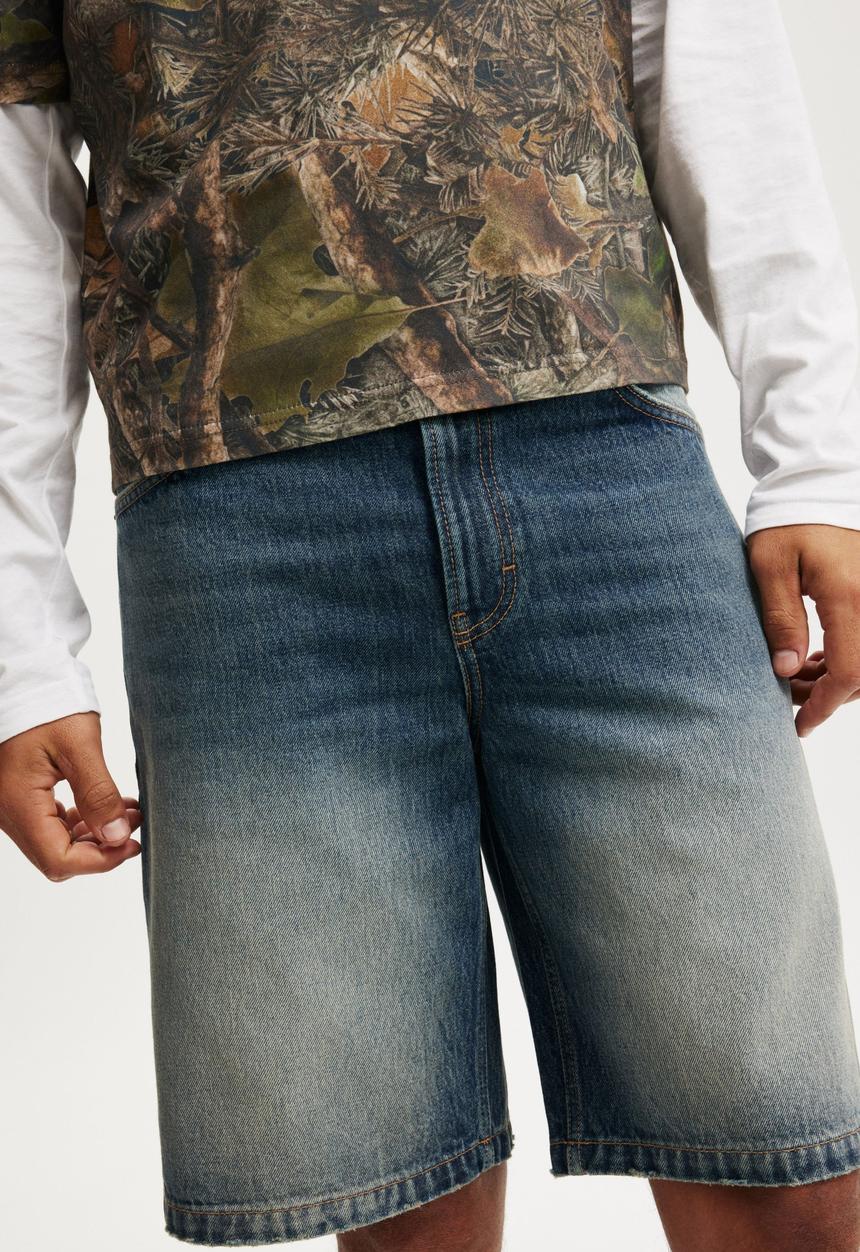 Cotton On - Baggy Denim Short - Static Blue