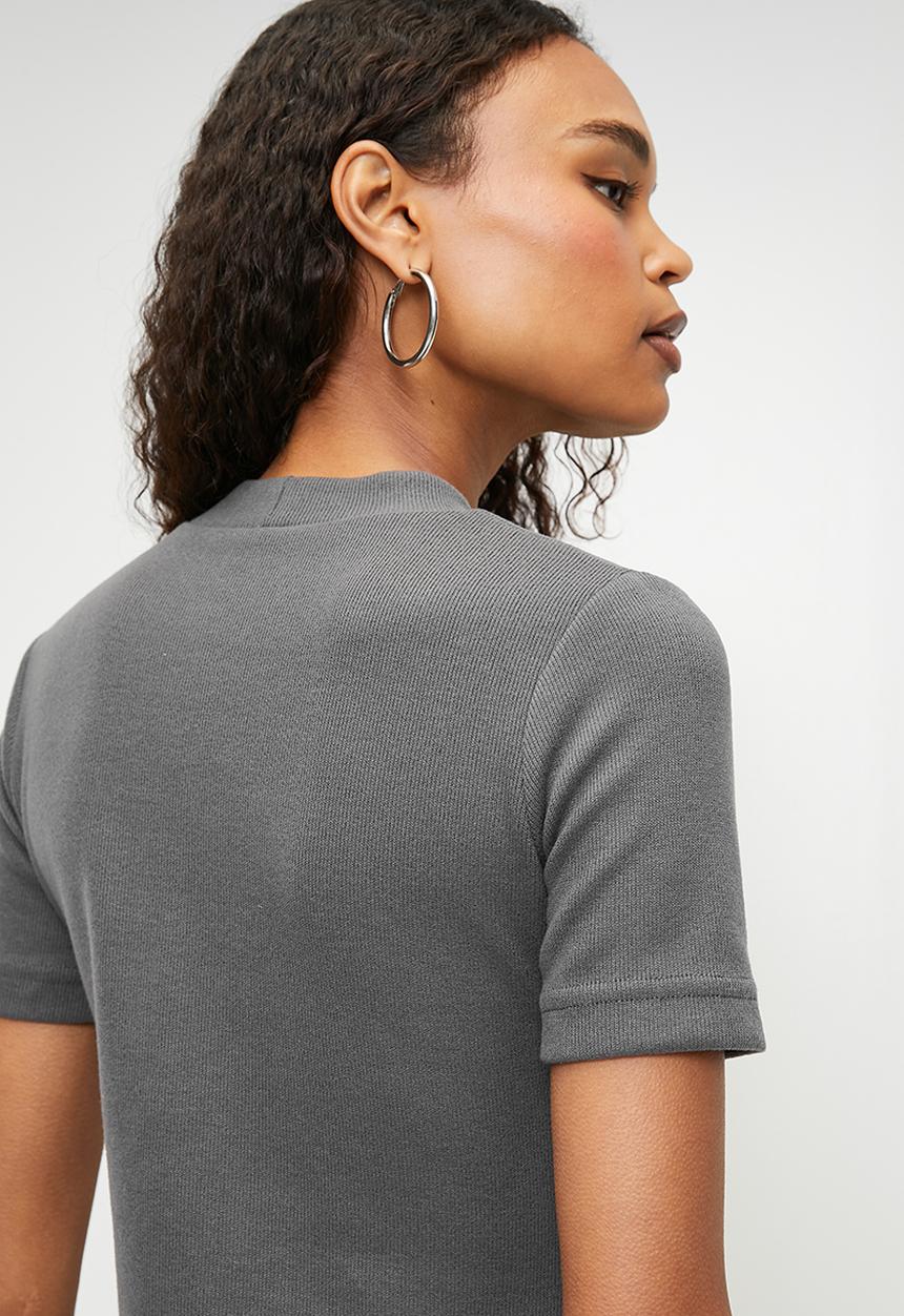 Trendyol - A-line/a bell-shaped Mini Dress - Grey