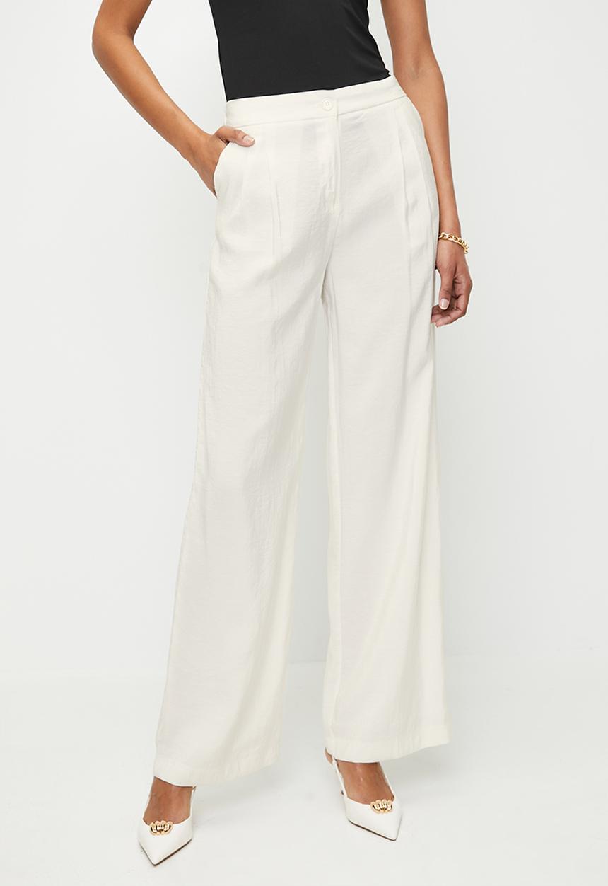 Trendyol - Modal soft touch wide leg woven trousers  - cream
