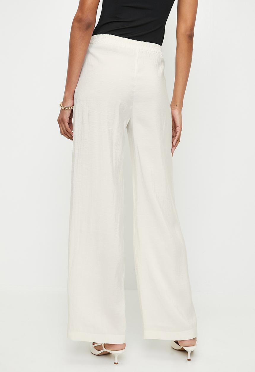 Trendyol - Modal soft touch wide leg woven trousers  - cream