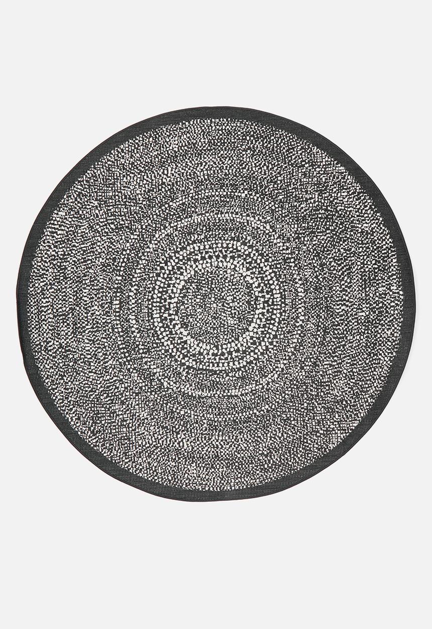 Fotakis - Dotted Round Outdoor/Indoor Rug Black