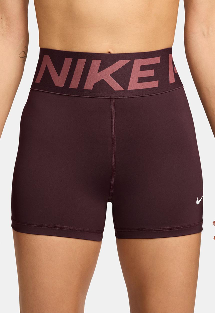 Nike - Nike Pro SCULPT high rise shorts -  burgundy crush/white