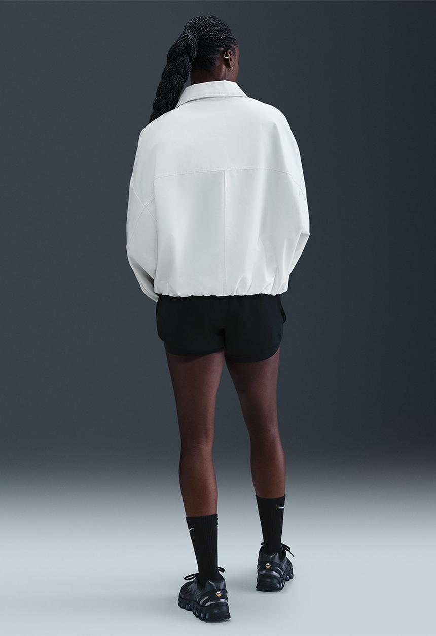 Nike - nike womens street woven jacket  - summit white/vast grey/black