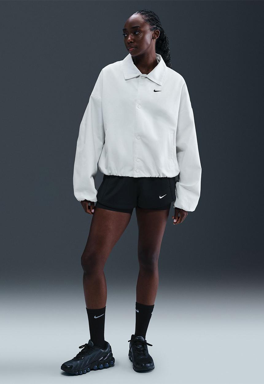 Nike - nike womens street woven jacket  - summit white/vast grey/black