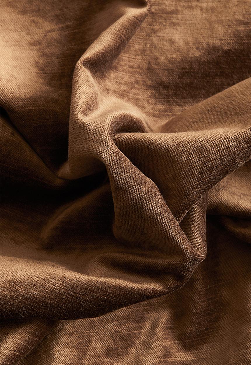 H&M - Fringed velvet cushion cover - brown