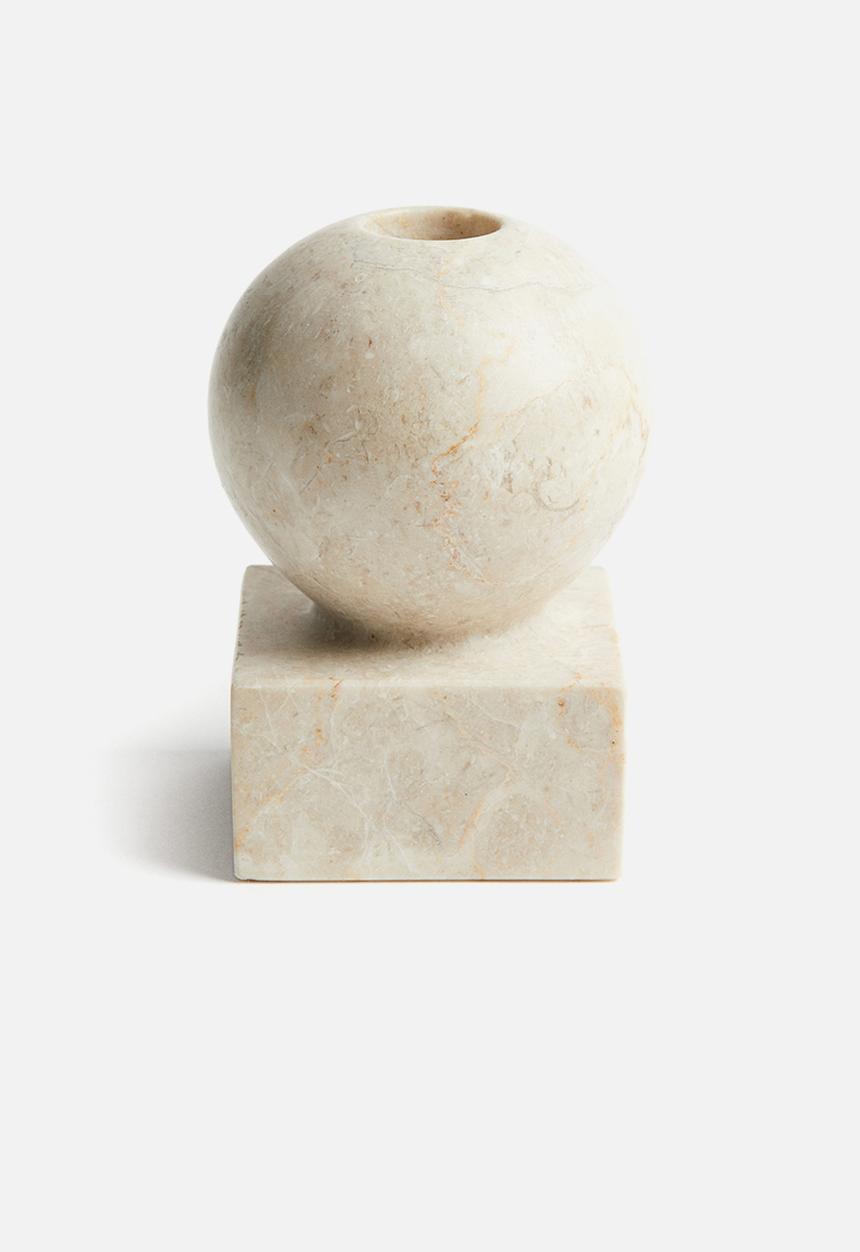 H&M - Marble candlestick - beige