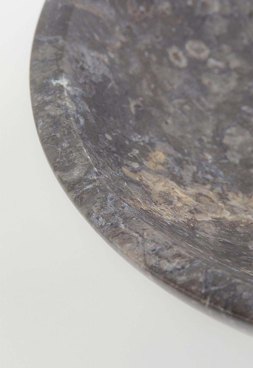 H&M - Large marble pedestal bowl - grey marble-patterned