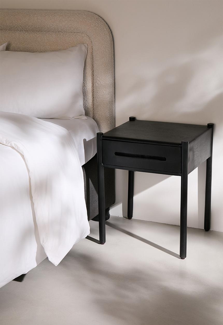 Sixth Floor - Himal Mango Wood Bedside Table - Black