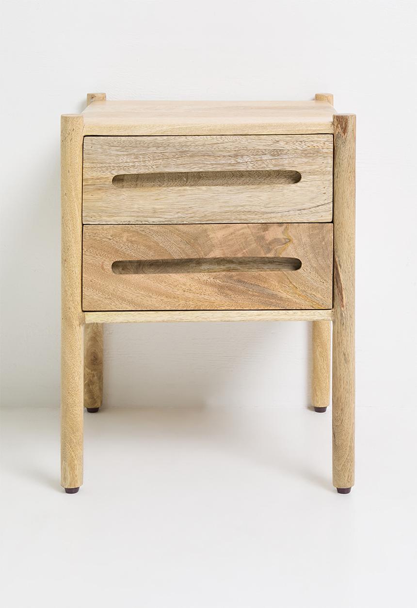 Sixth Floor - Himal Mango Wood 2 Drawer Bedside Table - Natural