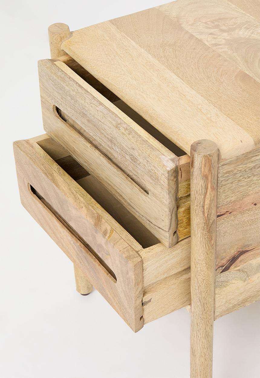 Sixth Floor - Himal Mango Wood 2 Drawer Bedside Table - Natural
