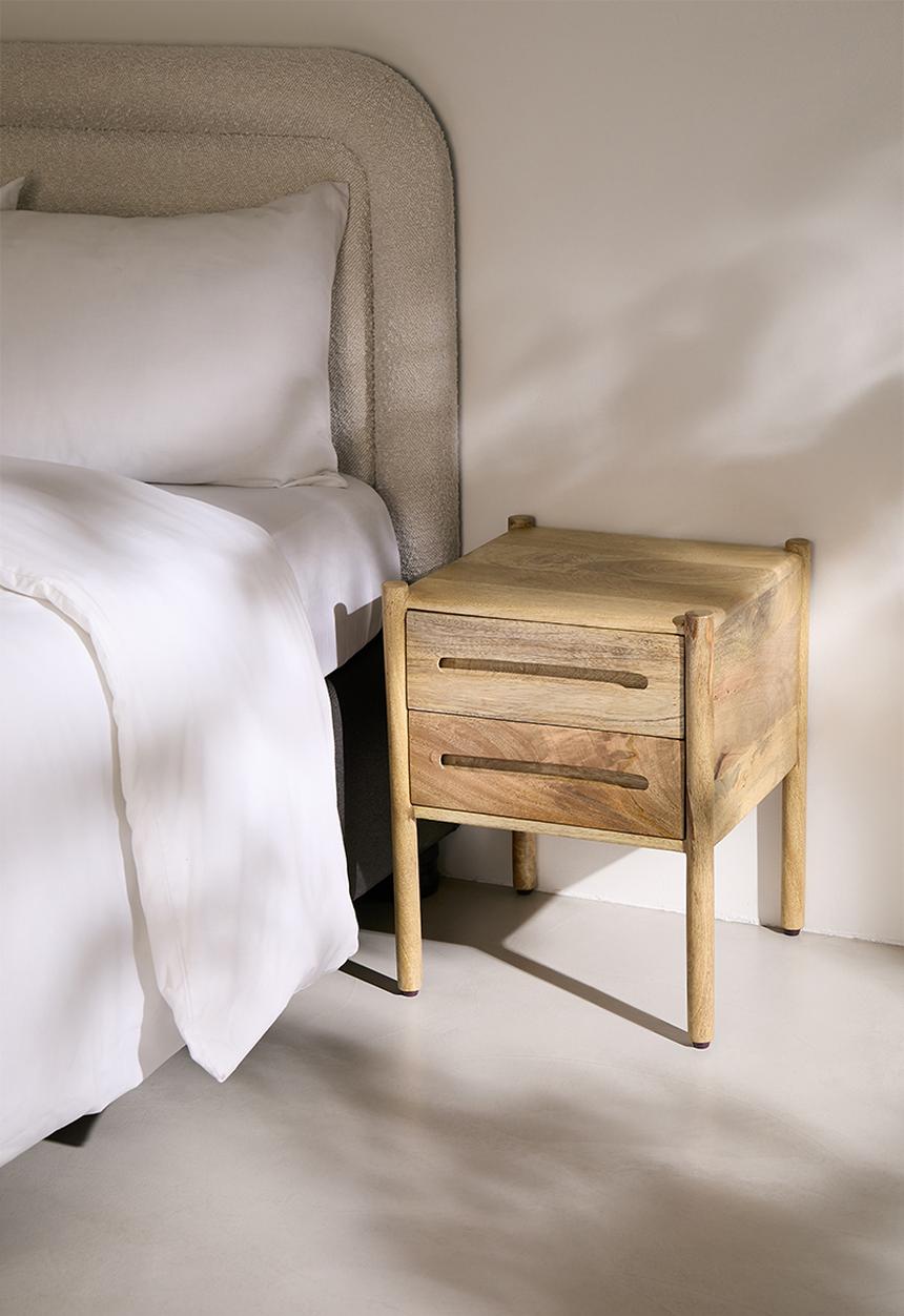Sixth Floor - Himal Mango Wood 2 Drawer Bedside Table - Natural