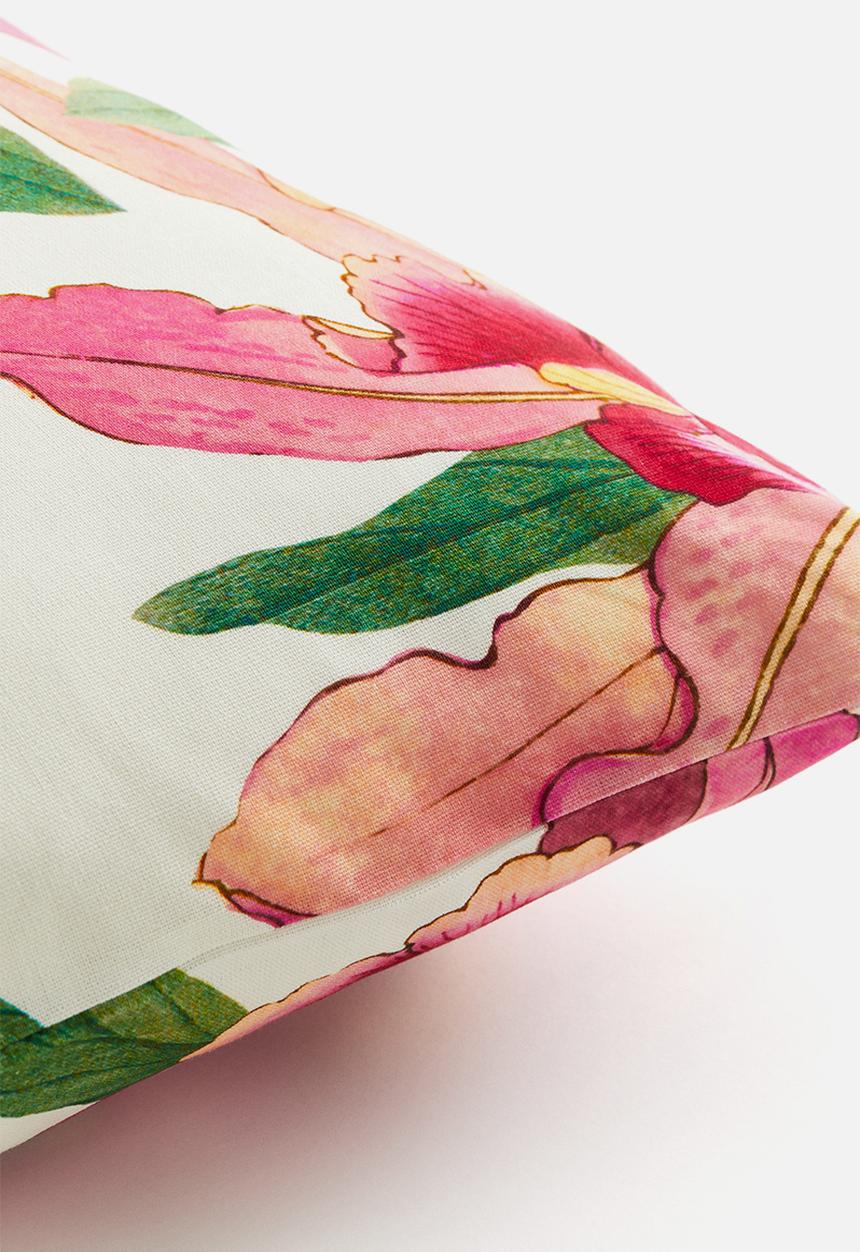 H&M - Patterned cushion cover - light beige floral