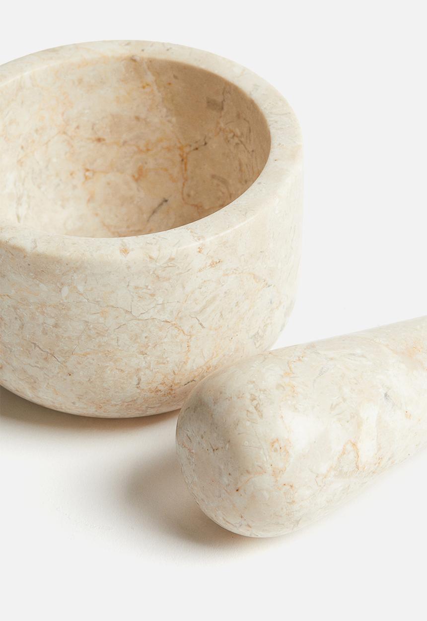 H&M - Marble mortar and pestle - beige