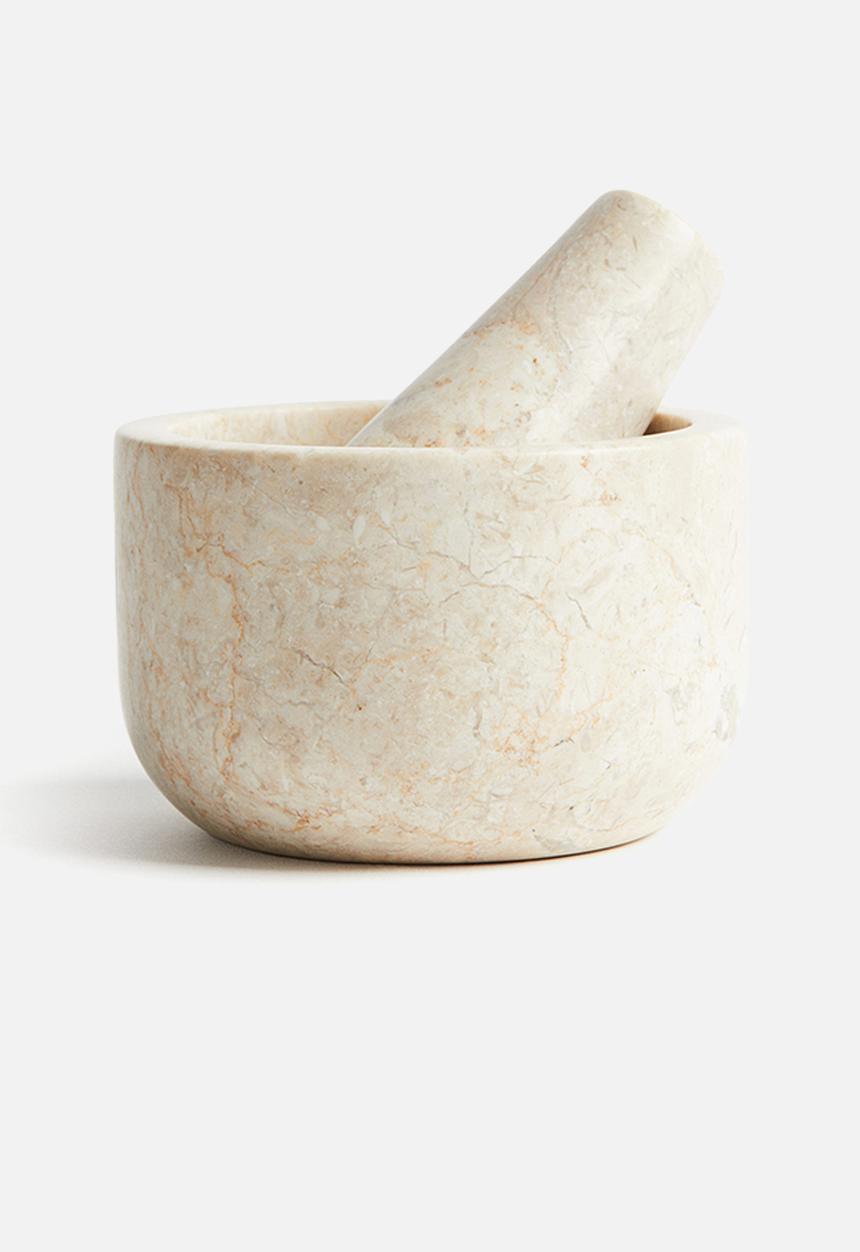 H&M - Marble mortar and pestle - beige