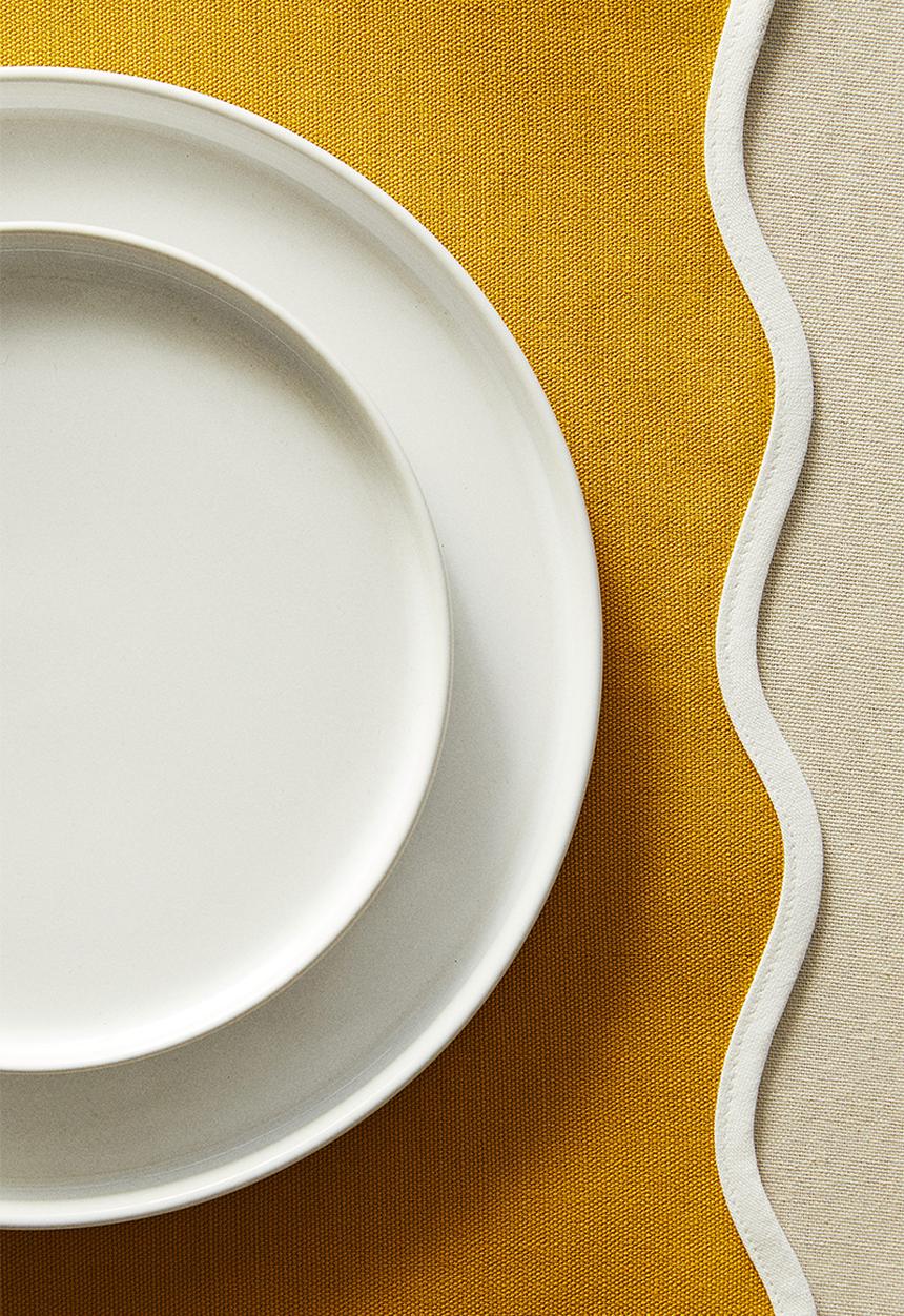 H&M - 2-Pack water-repellent place mats - mustard yellow/white