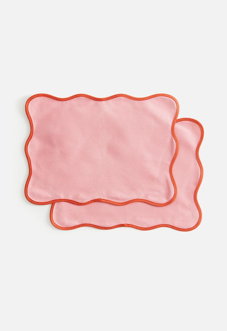 H&M - 2-Pack water-repellent place mats - pink/orange