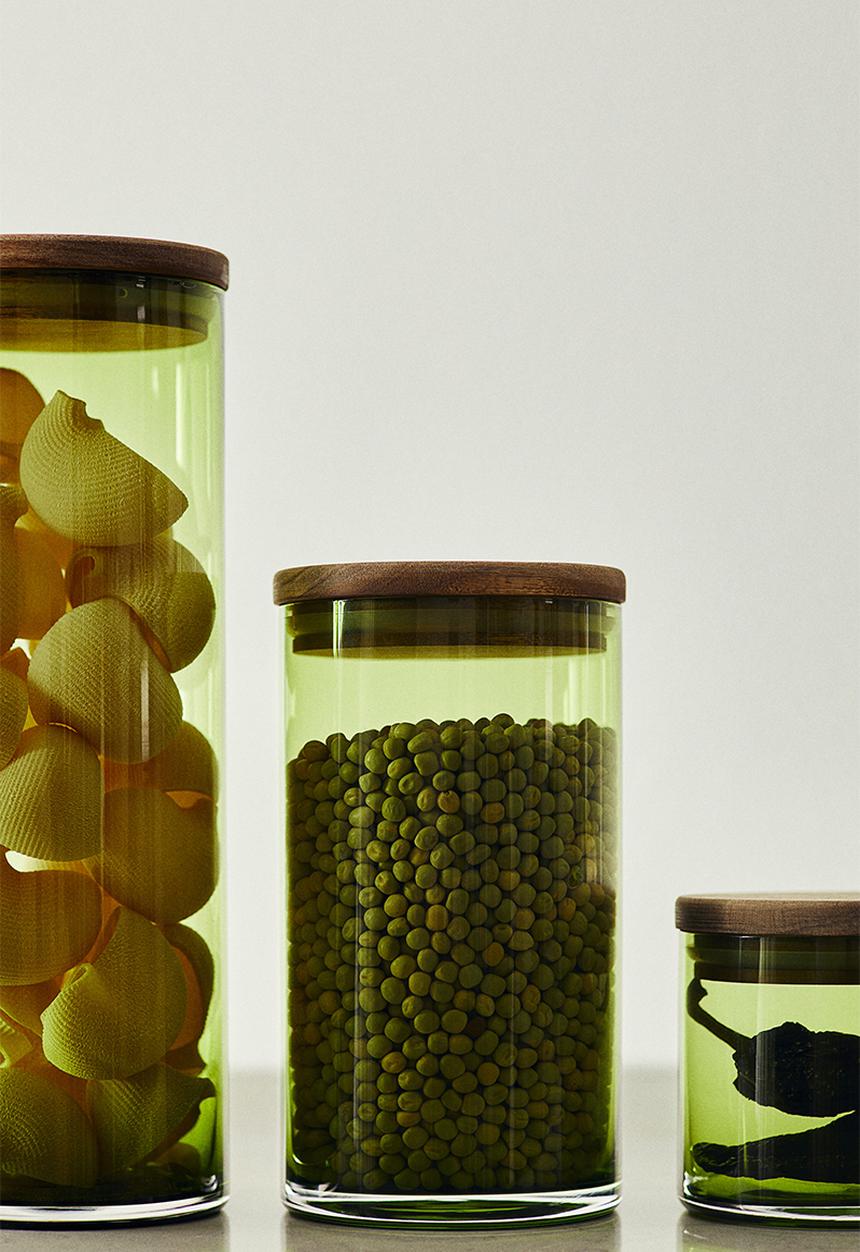 H&M - Glass jar with lid - green