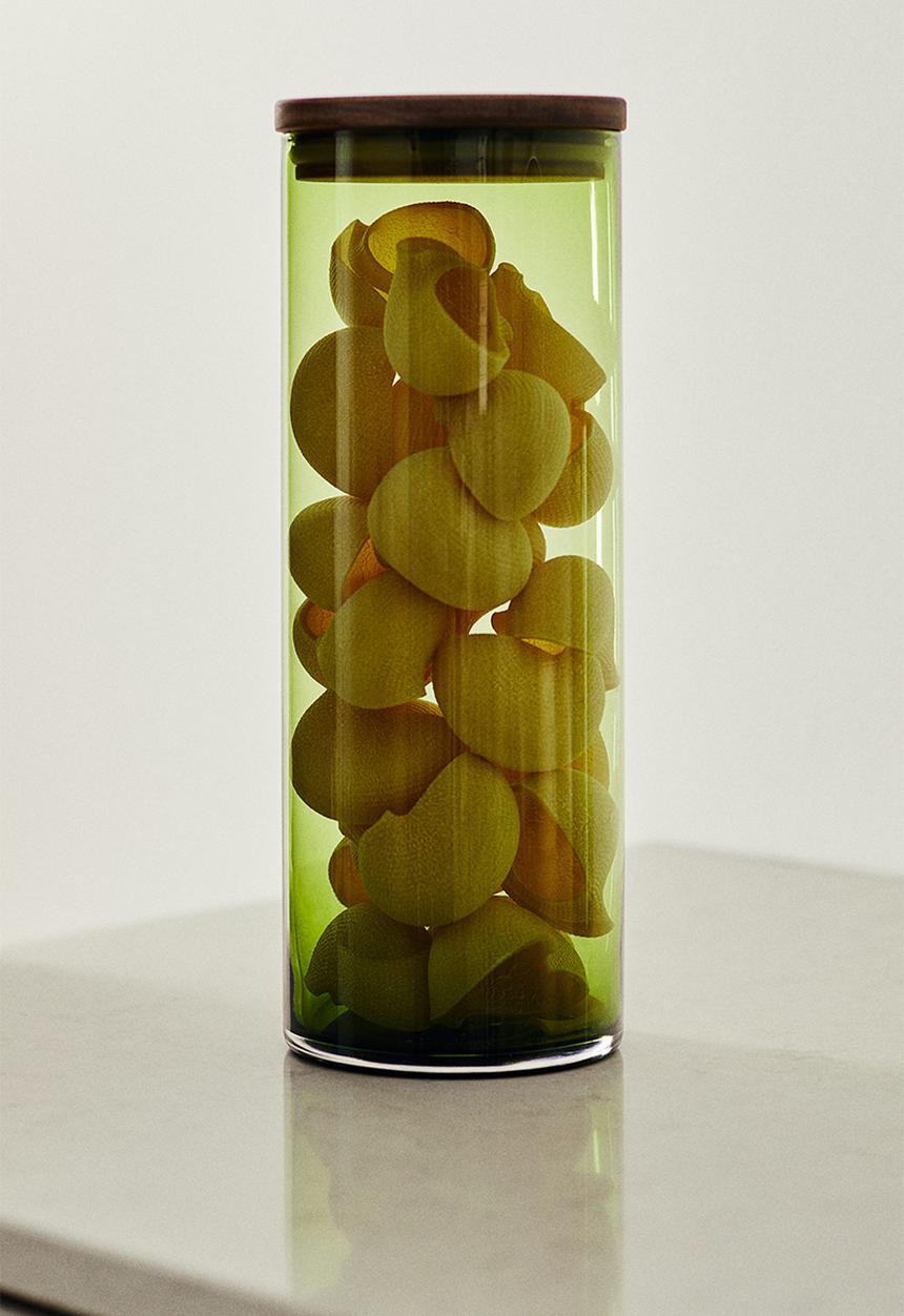 H&M - Tall glass jar with lid - green