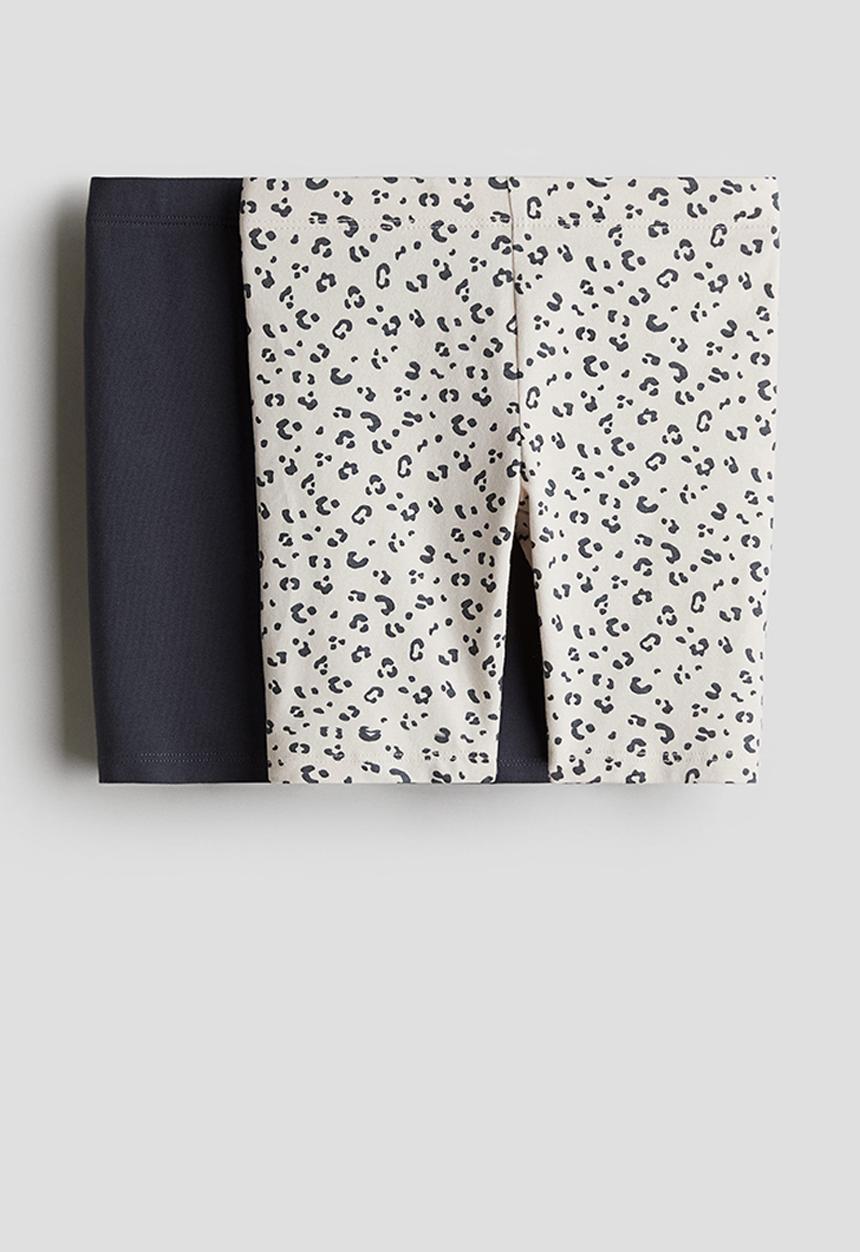 H&M - 2 pack cycling shorts - dark grey leopard-print 