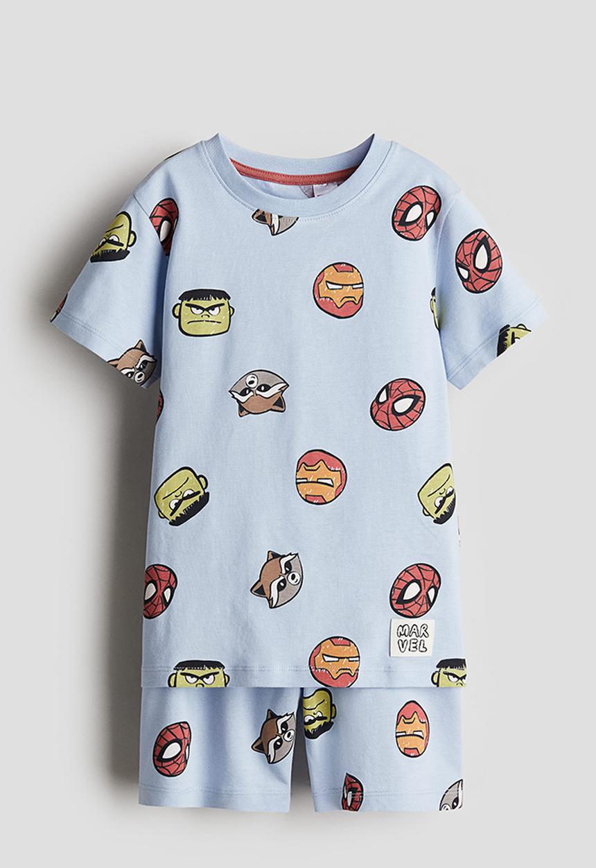 H&M - Printed pyjamas - light blue marvel comics