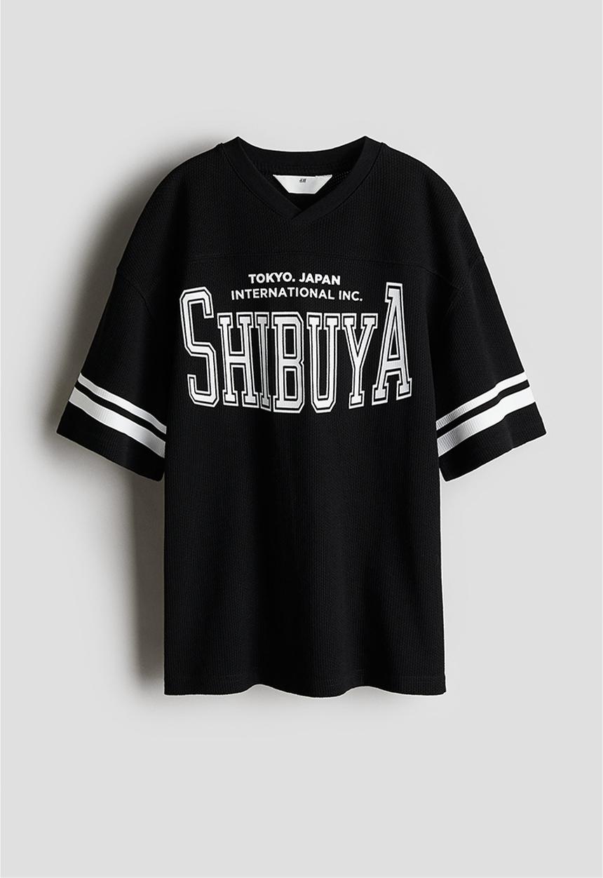 H&M - Loose-fit hockey shirt - black shibuya