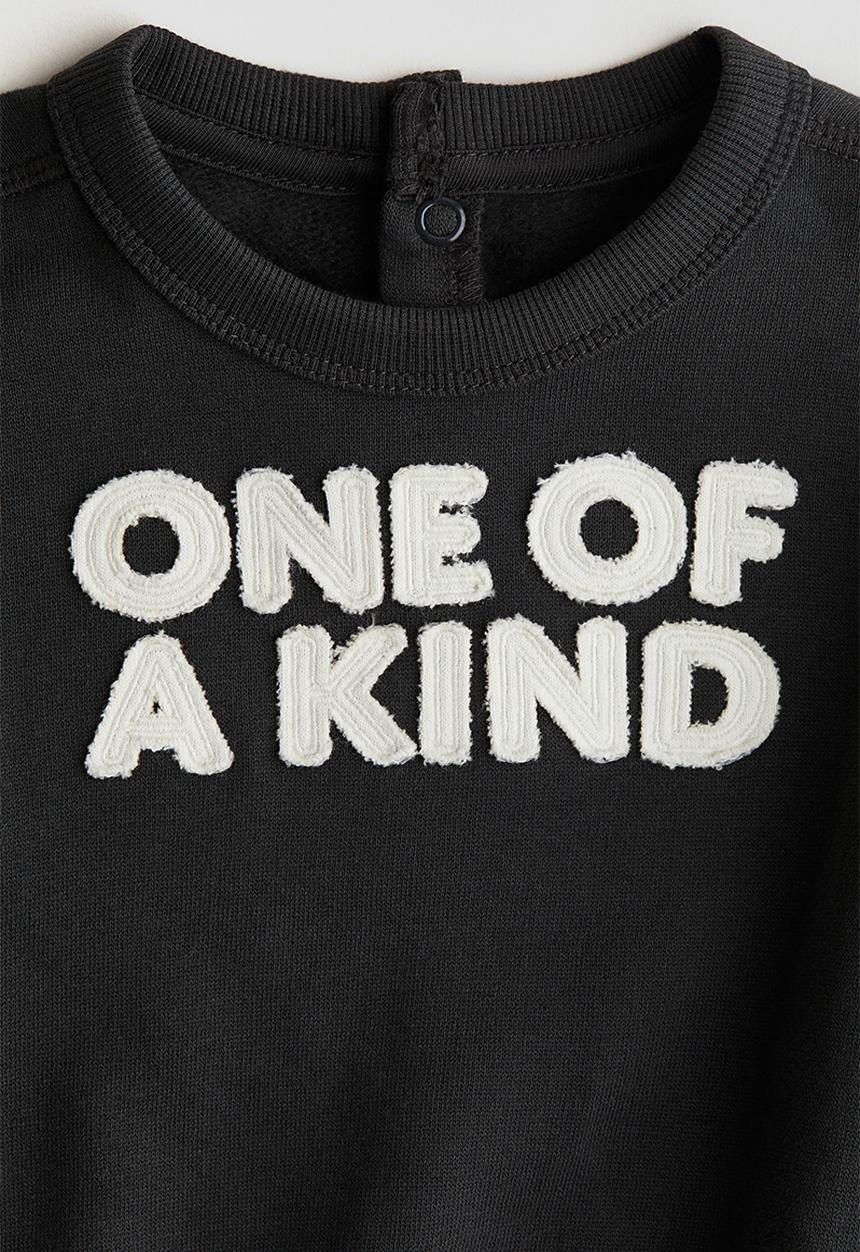 H&M - Motif-detail sweatshirt - dark grey one of a kind 