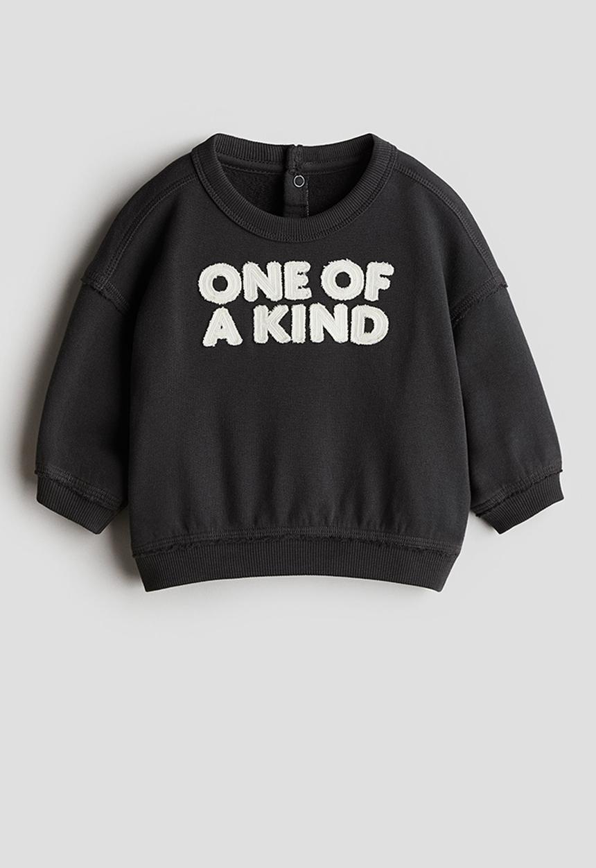 H&M - Motif-detail sweatshirt - dark grey one of a kind 