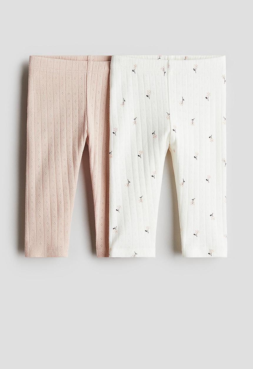 H&M - 2 pack leggings - light pink floral 