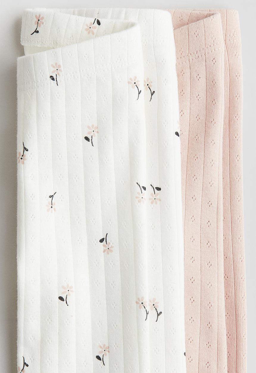 H&M - 2 pack leggings - light pink floral 