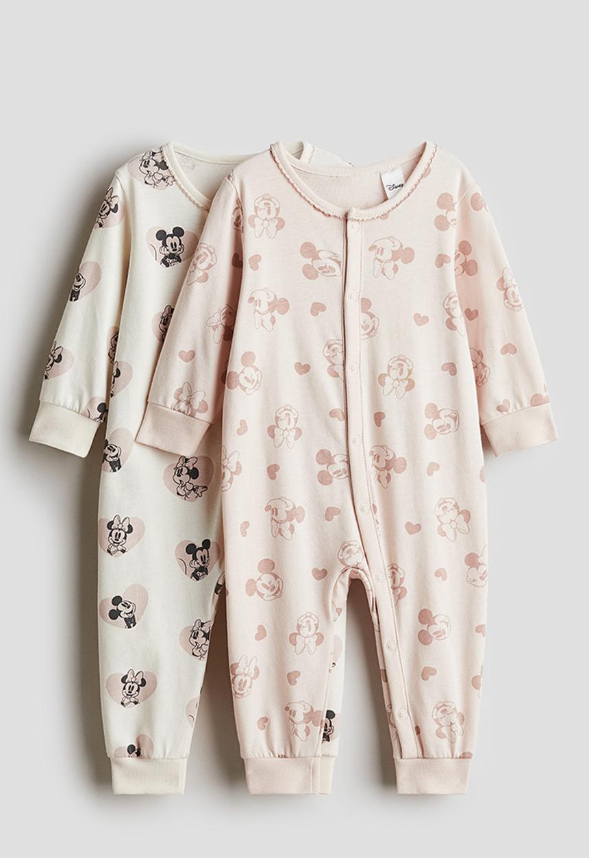 H&M - 2 pack printed pyjamas - light pink minnie mouse