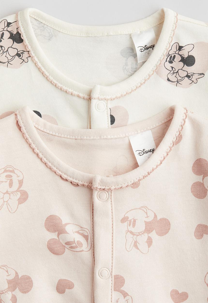 H&M - 2 pack printed pyjamas - light pink minnie mouse