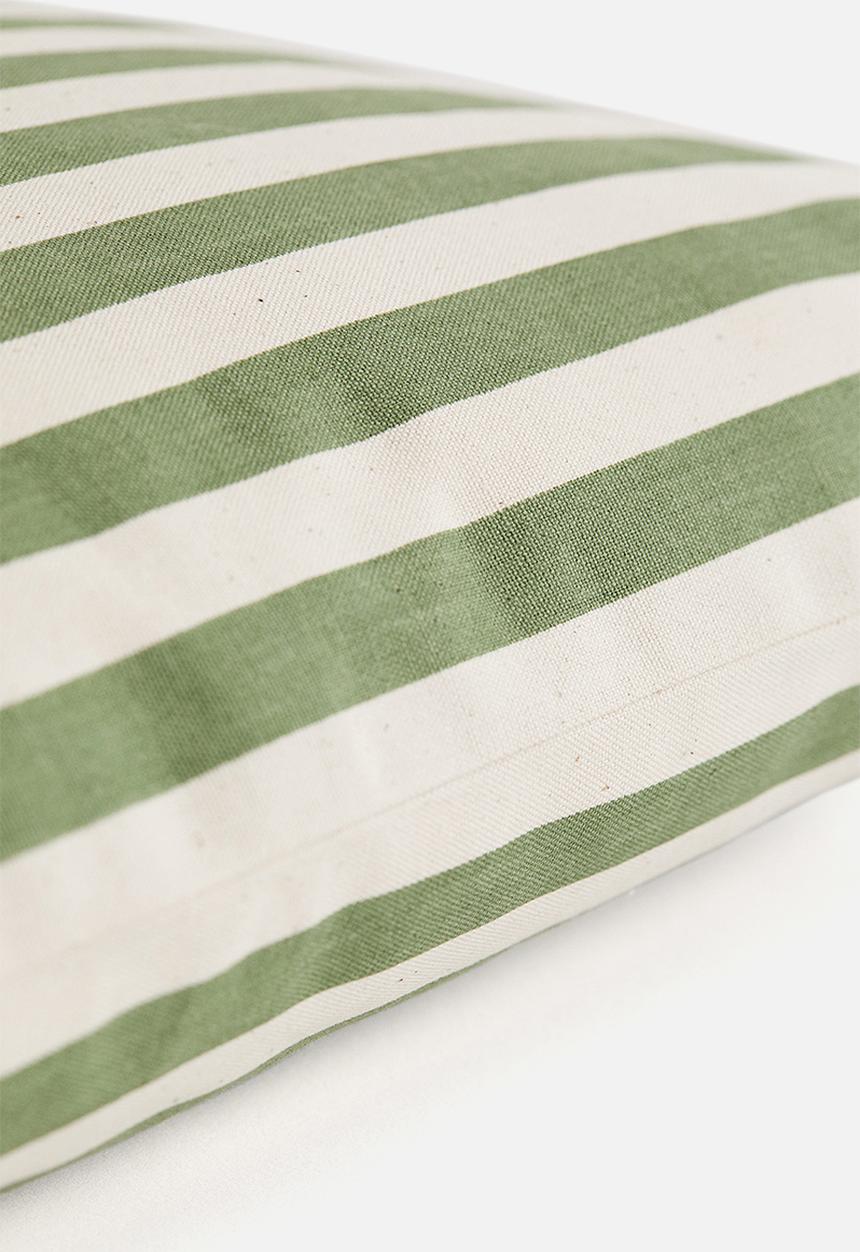 H&M - Outdoor cushion cover - khaki green/striped