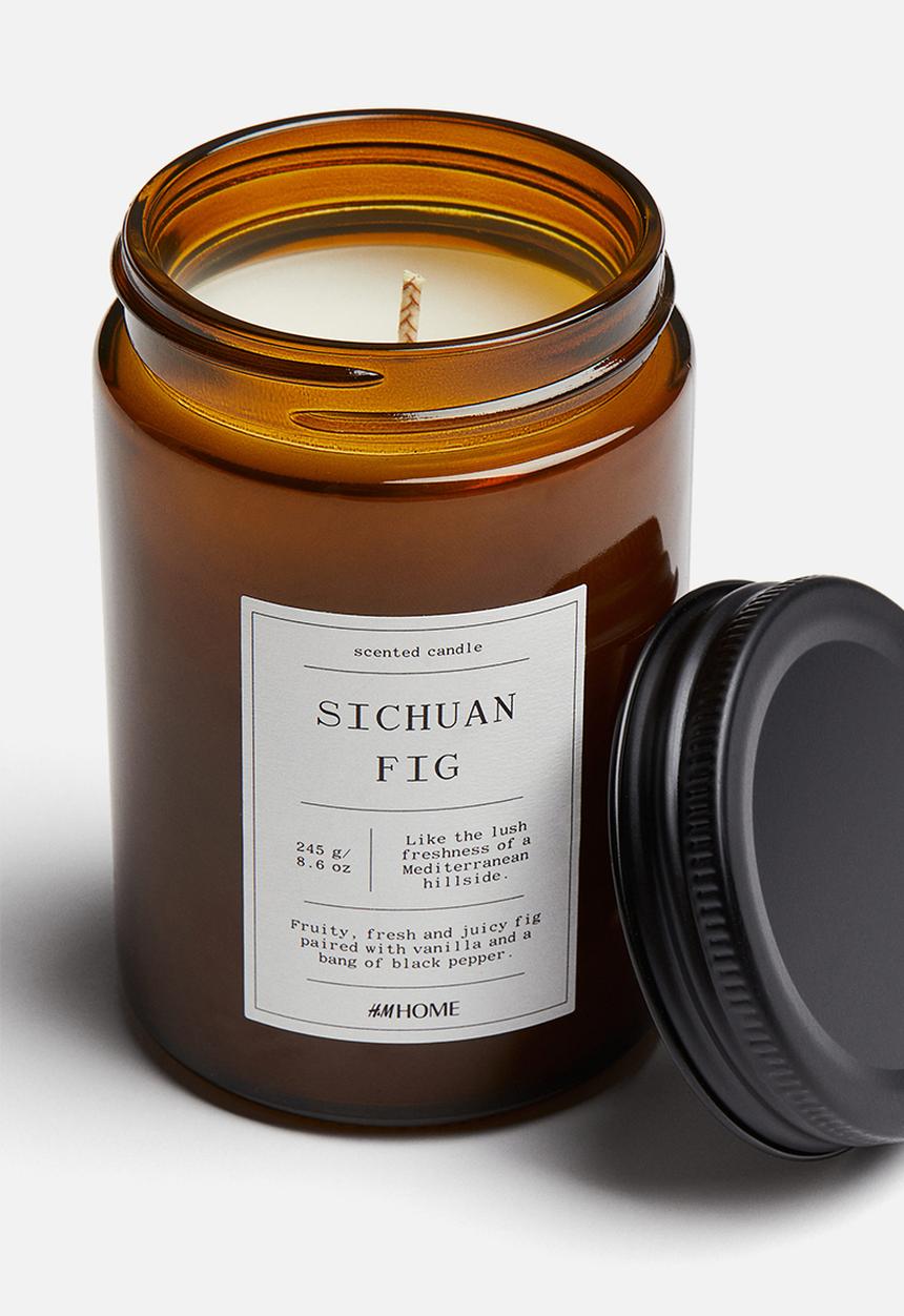 H&M - Small scented candle in glass holder - sichuan fig