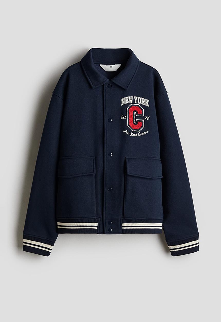 H&M - Sweatshirt baseball jacket - navy blue/c