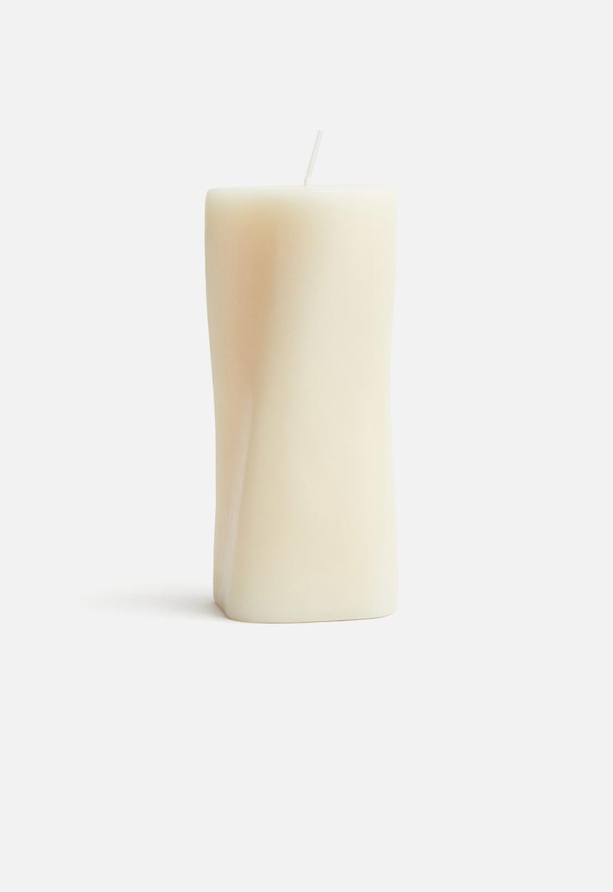 H&M - Tall asymmetric pillar candle - white