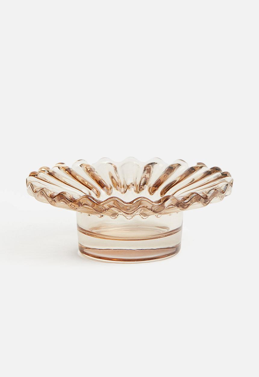 H&M - Glass tealight holder - light beige