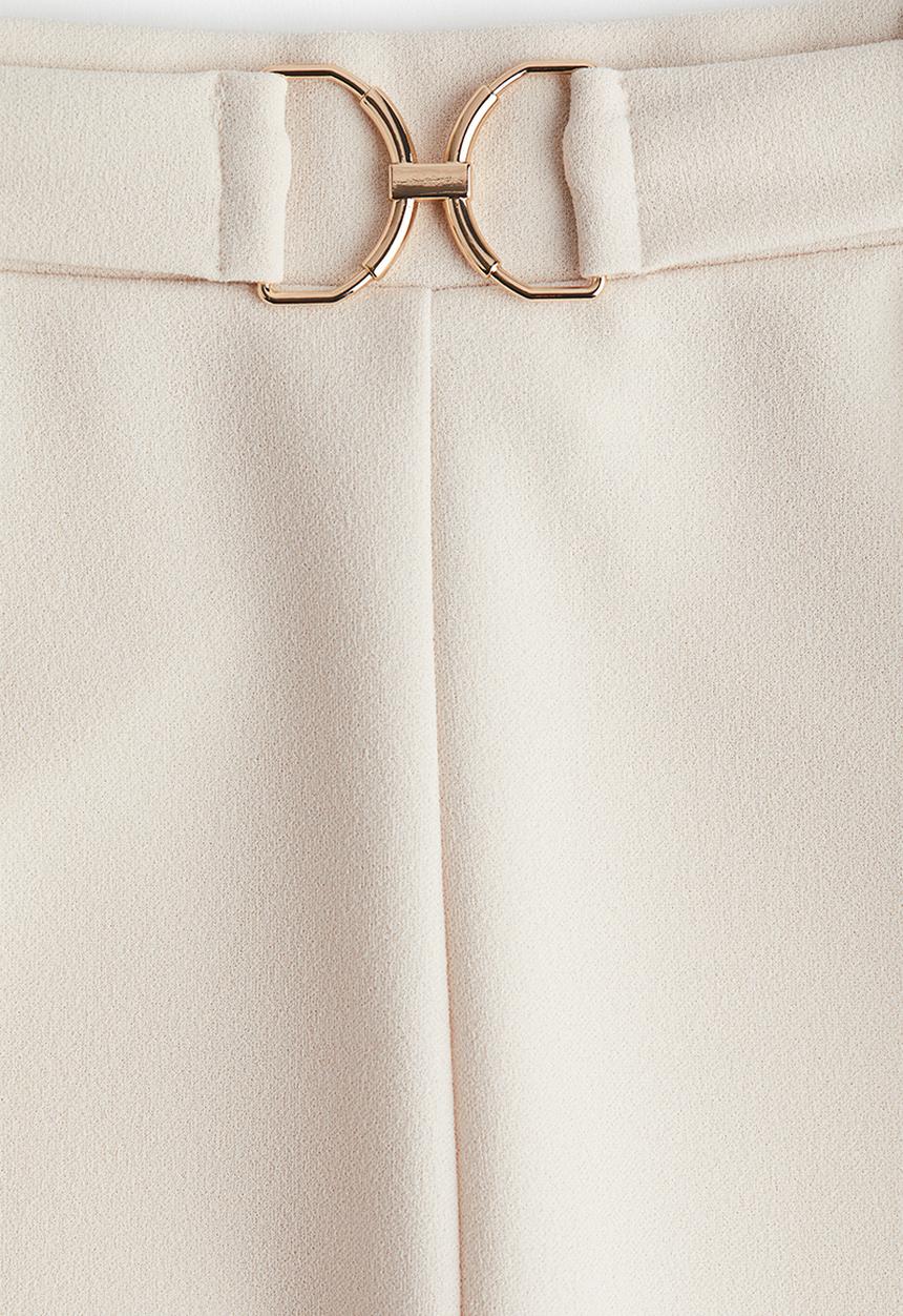 H&M - Buckle-detail tailored trousers - cream