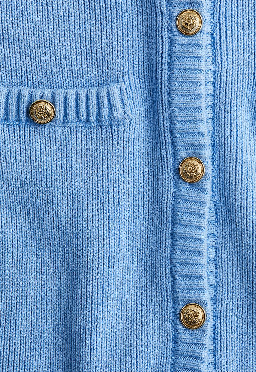 H&M - Rib-knit button-front dress - blue