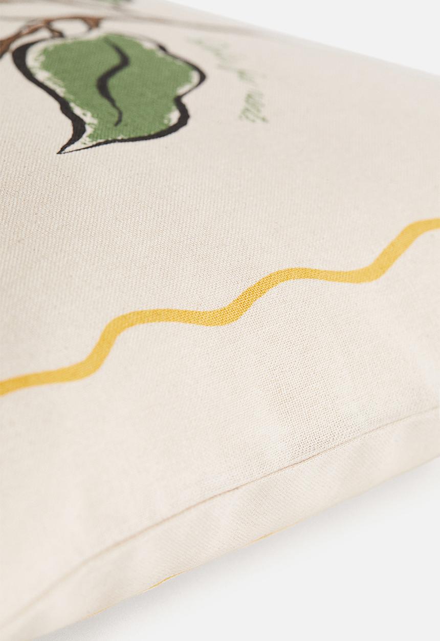 H&M - Printed cotton cushion cover - beige