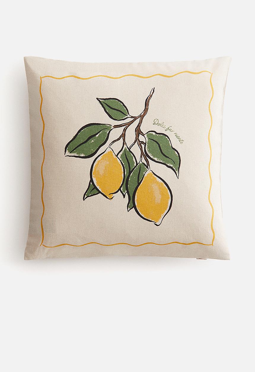 H&M - Printed cotton cushion cover - beige