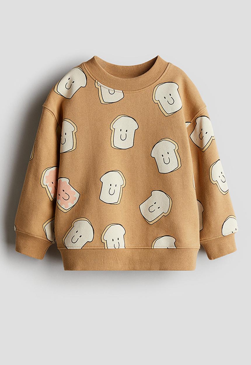 H&M - Printed sweatshirt - brown toast 