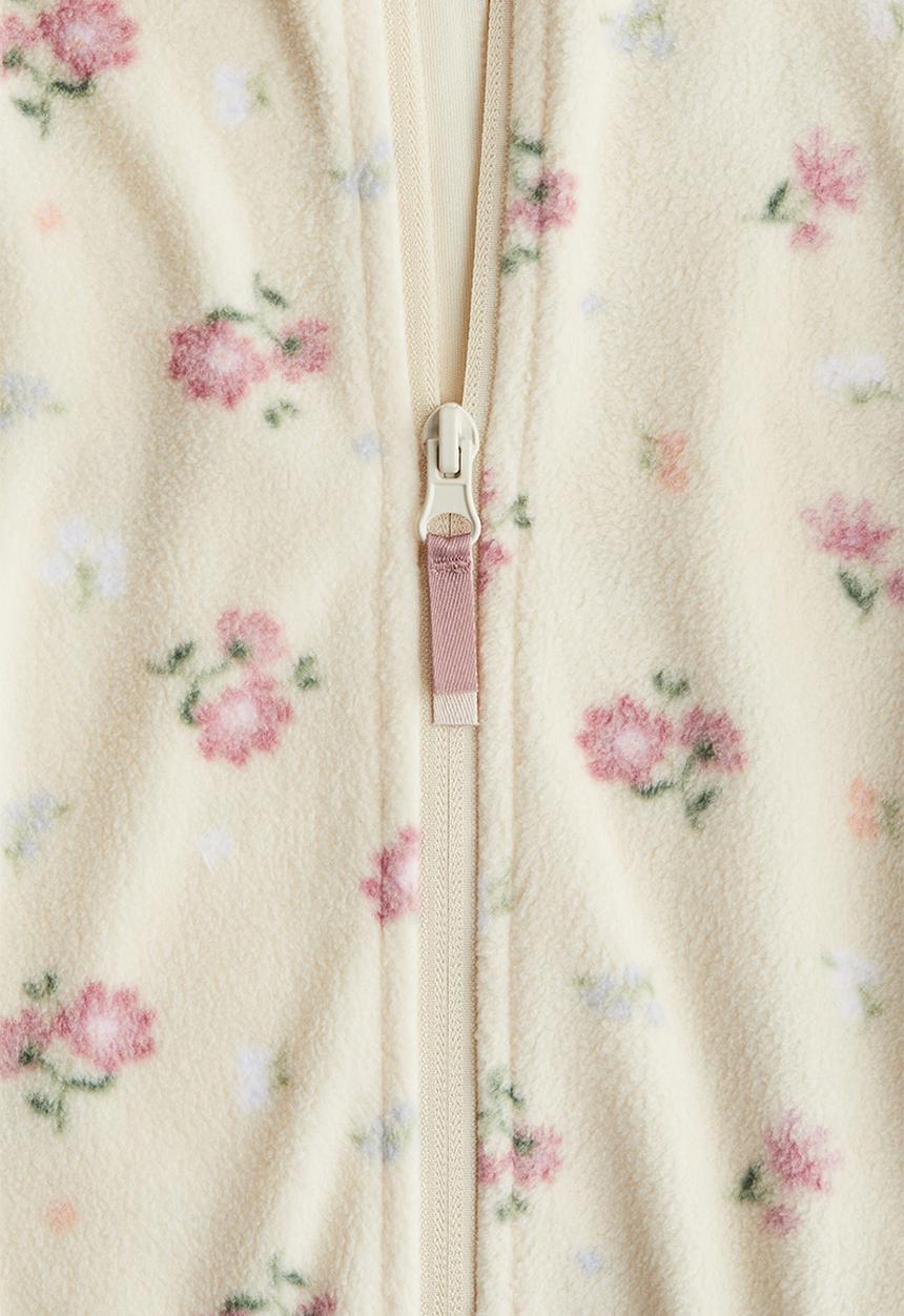 H&M - Fleece jacket - light beige floral